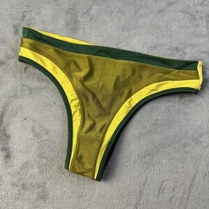 FAE Bikini Bottom Womens Large Yellow Green Swimwear Cheeky AU Designed Spandex